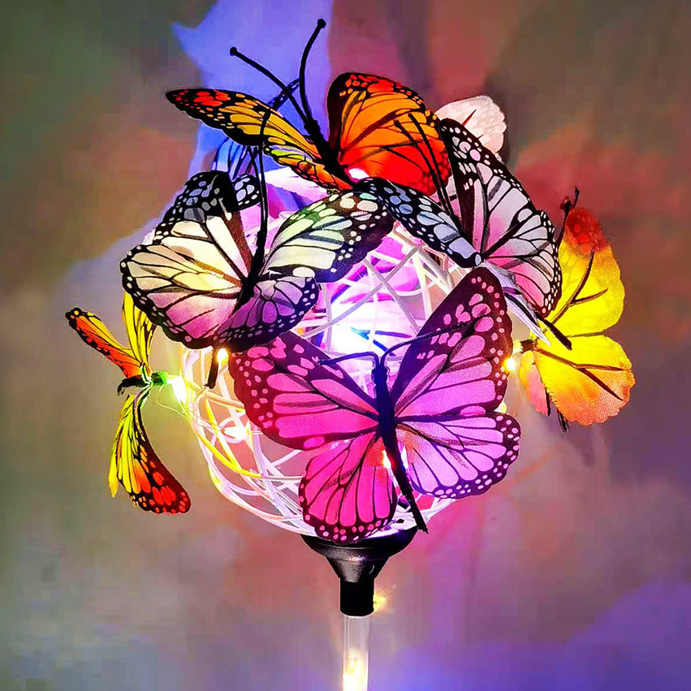 Solar Butterfly Garden Lights - LED Waterproof Outdoor Lawn Stakes Decorative Yard Art