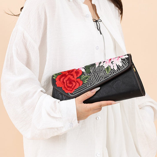 Sarah Express Chinese Floral Embroidered Shoulder Bag | Elegant Women's Handbag