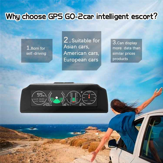 Sarah Express GPS Car HUD Display - Universal Speed Monitor with Compass & Gradient Sensor