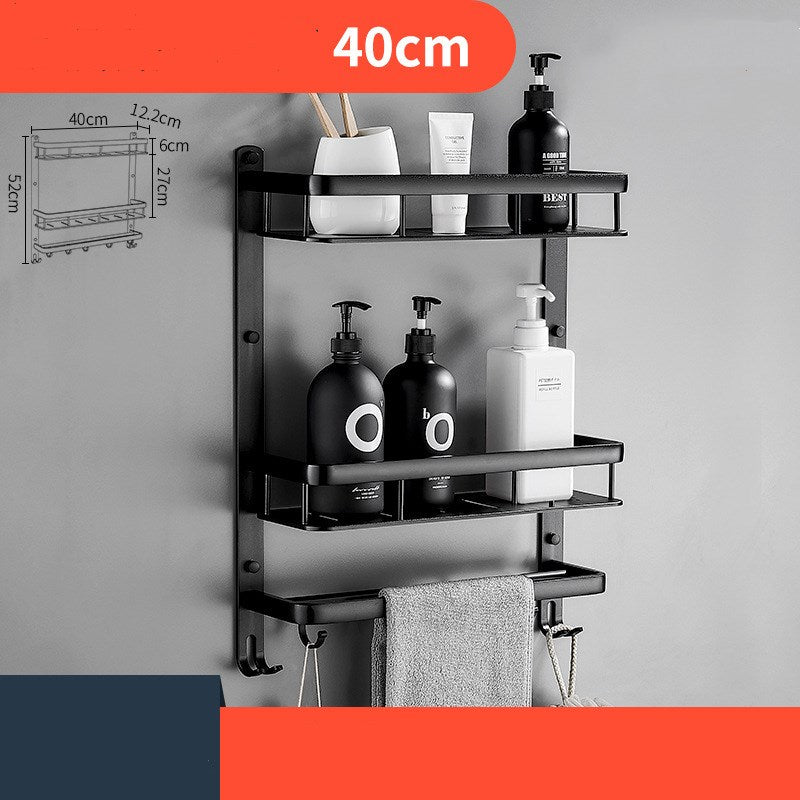 Sarah Express Modern Aluminum Bathroom Shelf Organizer - Wall Mounted Storage Rack