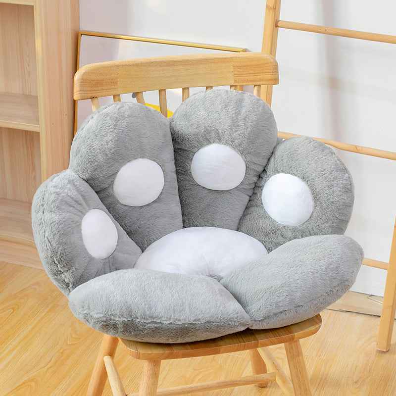 Sarah Express Plush Paw Cushion Floor Seat - Soft Filled Comfort Chair Pillow Grey