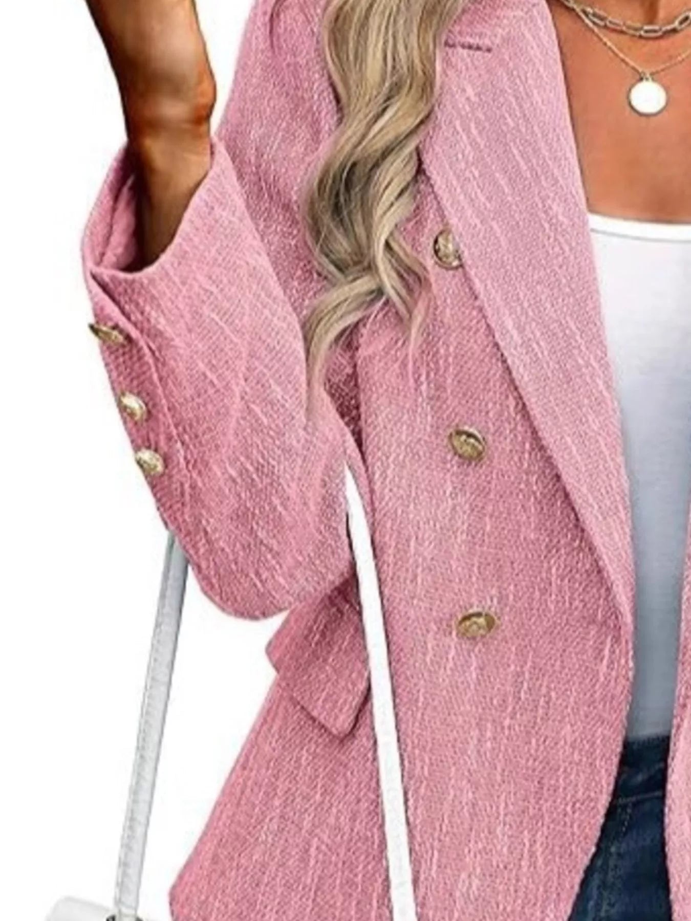 Sarah Express Women's Double-Breasted Lapel Collar Blazer