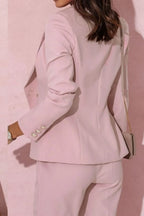 Sarah Express Women's Outerwear Lapel Collar Blazer and Pants Set Plus Size Work
