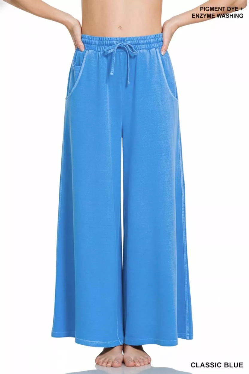 Sarah Express Women's French Terry Pigment Dye & Enzyme Wash Pants