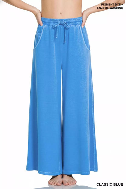 Sarah Express Women's French Terry Pigment Dye & Enzyme Wash Pants