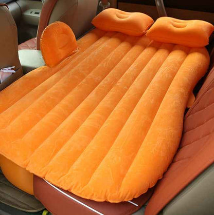 Sarah Express Premium Car Travel Bed - Universal Fit SUV Backseat Air Mattress with Pump Orange