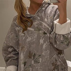 Sarah Express Women's Floral Print Hooded Sweatshirt Pullover with Pockets