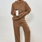 Sarah Express Women's Fleece-Lined Hooded Sweatshirt and Pants Two-Piece Cozy Lounge Set