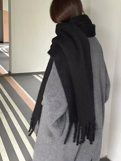 Sarah Express Women's Solid Color Fringe Scarf