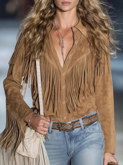 Sarah Express Women's Western Style Fringe Jacket