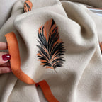 Sarah Express Women's Oversized Cashmere-Like Scarf Shawl Jacquard Tassel Fringe