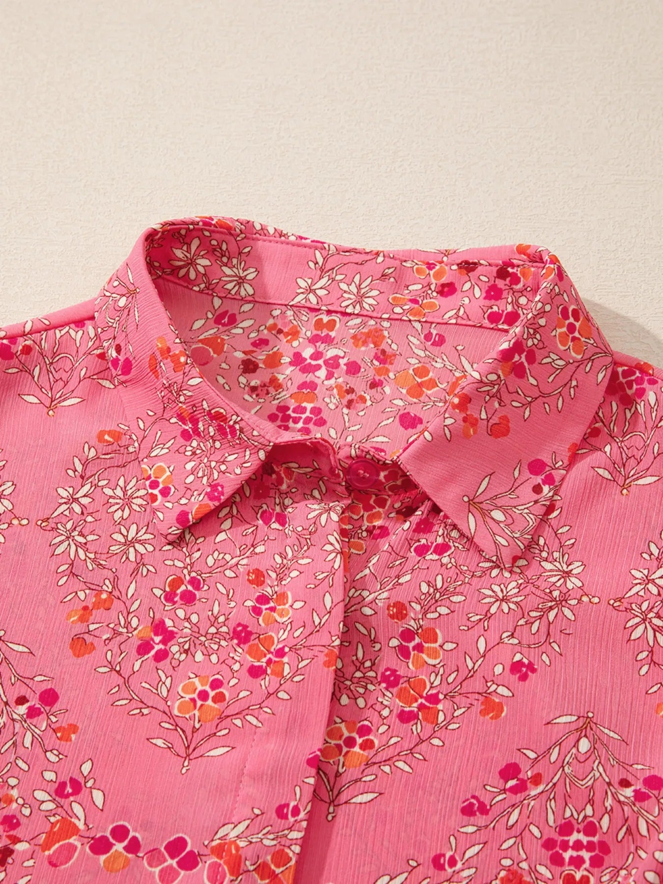 Sarah Express Women's Floral Print Lantern Sleeve Loose Shirt