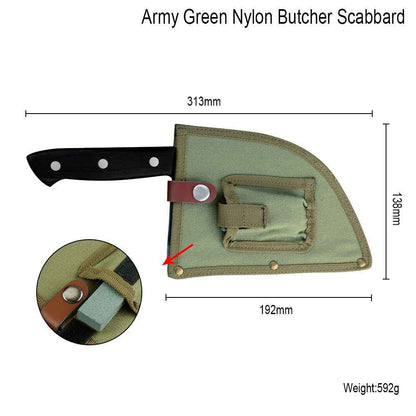 Sarah Express Premium Hand-Forged Stainless Steel Chef's Cleaver - Professional Kitchen Knife Sheath 1pc