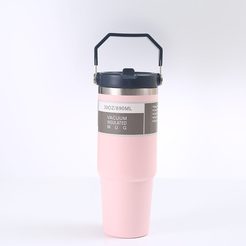 Sarah Express Insulated Stainless Steel Travel Tumbler with Handle - 20oz/30oz Vacuum Coffee Cup Water Bottle Pink1 30oz890ml