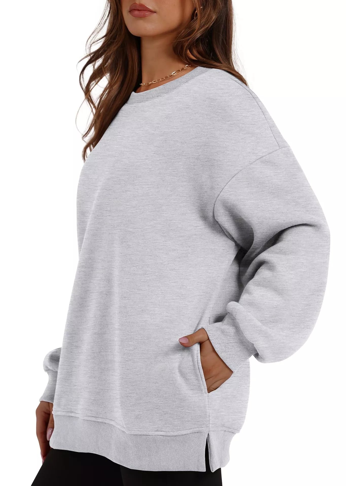 Sarah Express Women's Casual Solid Color Long Sleeve Sweatshirt