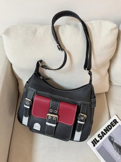 Sarah Express Women's Buckle Decor Flap Crossbody Bag