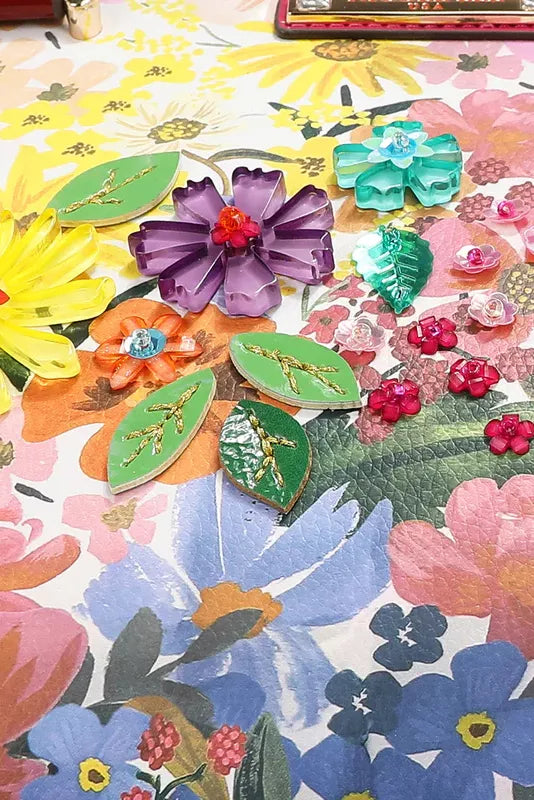 Sarah Express Women's Dreams Blossom Shoulder Bag - Vegan Leather Floral Embellished Handbag