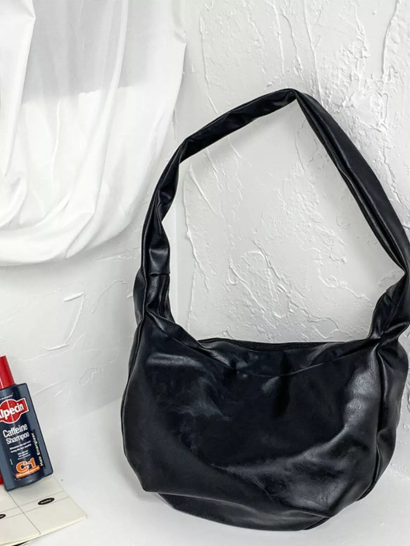 Sarah Express Women's Hobo Crossbody Bag - Large PU Leather Shoulder Purse Black ONESIZE