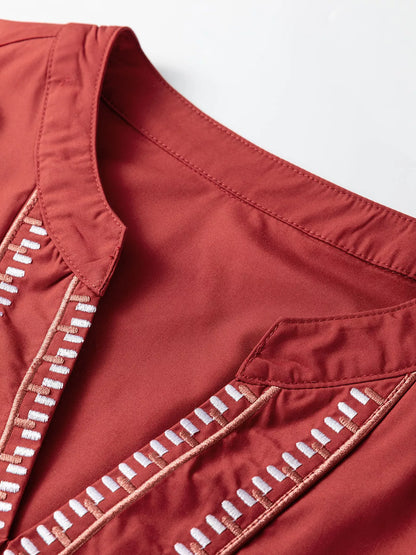 Sarah Express Women's Contrast Trim Flutter Sleeve V-Neck Blouse