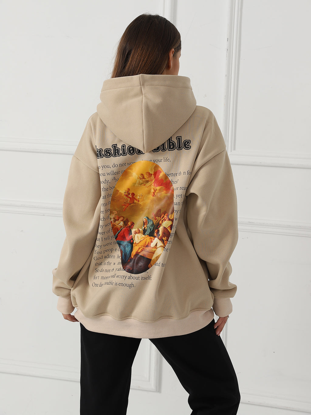 Sarah Express Women's Printed Long Sleeve Hoodie Sweatshirt - Casual Pullover Top for Fall Winter