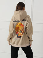 Sarah Express Women's Printed Long Sleeve Hoodie Sweatshirt - Casual Pullover Top for Fall Winter