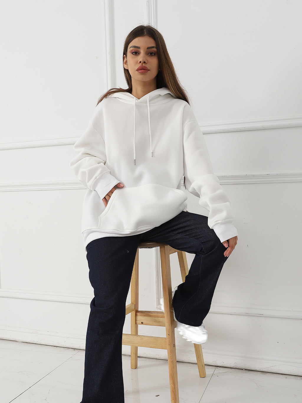 Sarah Express Women's Printed Long Sleeve Hoodie Sweatshirt - Casual Pullover Top for Fall Winter