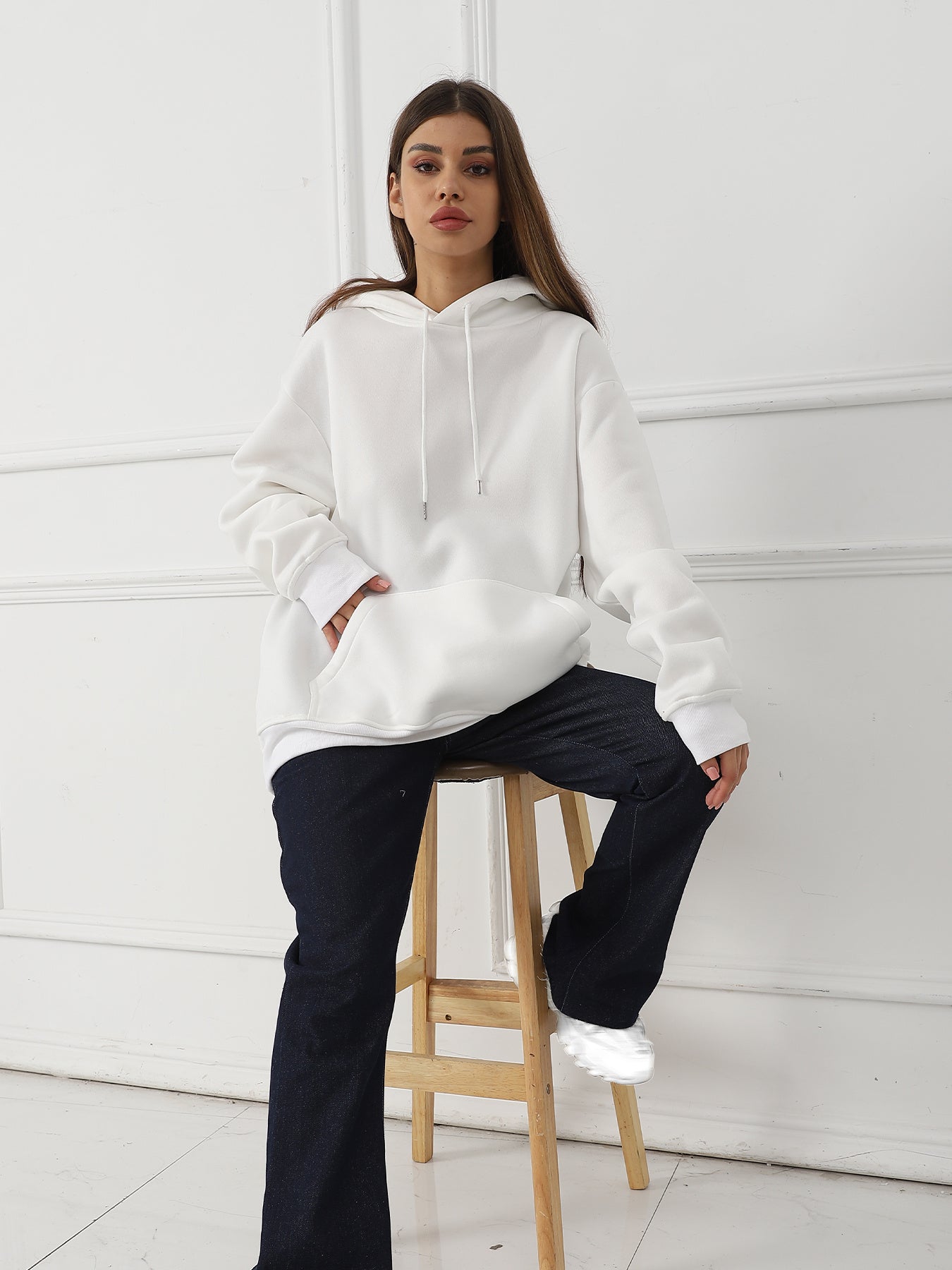 Sarah Express Women's Printed Long Sleeve Hoodie Sweatshirt - Casual Pullover Top for Fall Winter