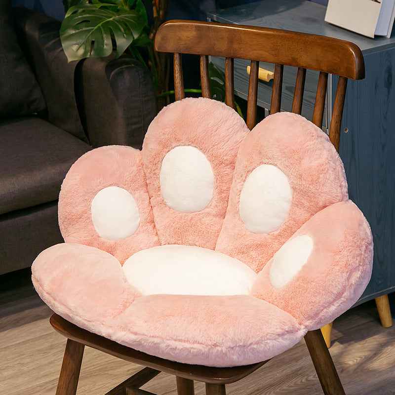 Sarah Express Plush Paw Cushion Floor Seat - Soft Filled Comfort Chair Pillow Pink