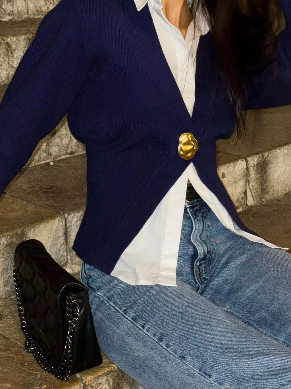 Sarah Express Women's Single-Button Knit Cardigan