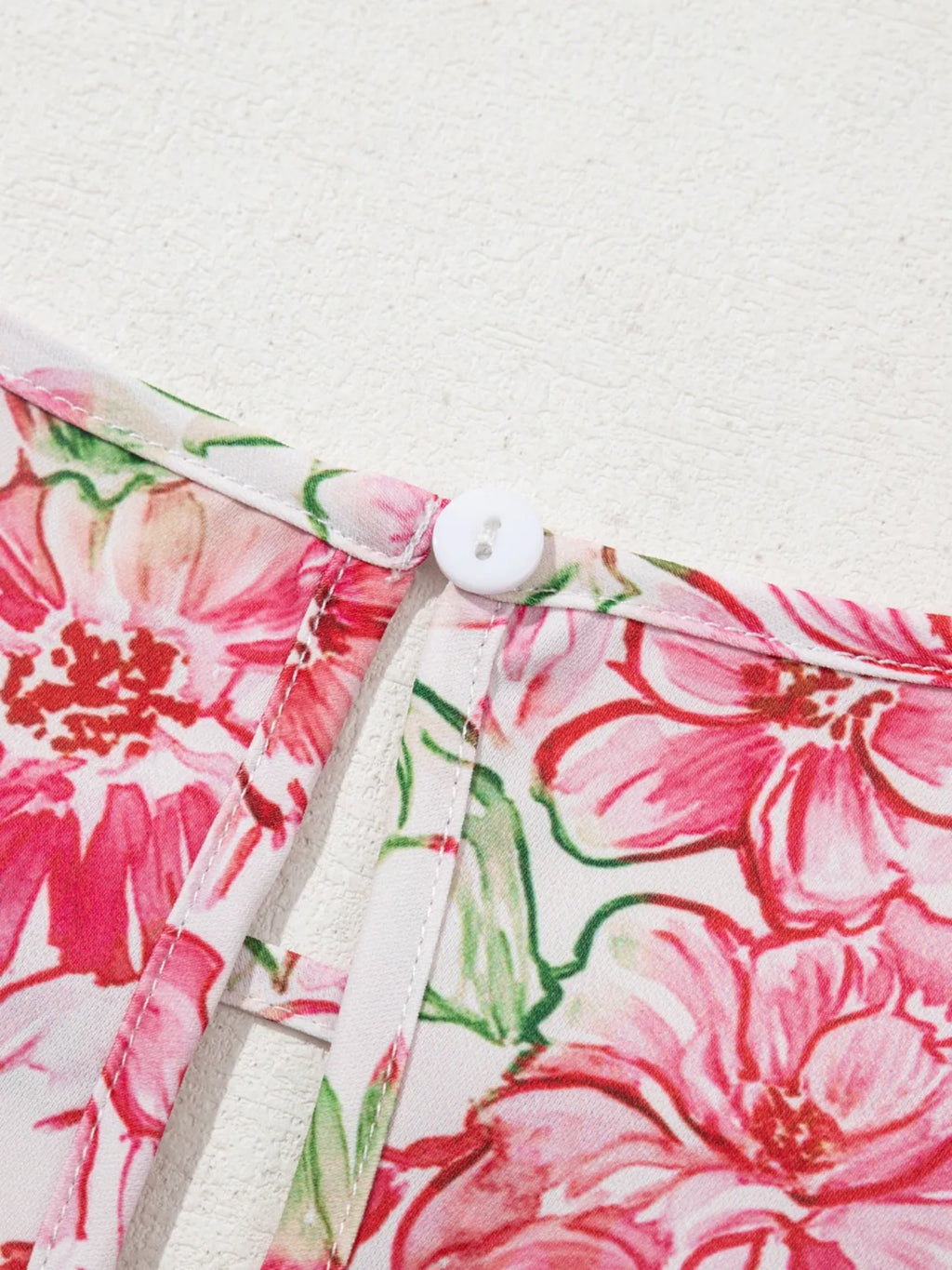 Sarah Express Women's Floral Print Keyhole Neck Blouse