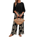 Sarah Express Women's Two-Piece Set Abstract Print Top Pants Summer