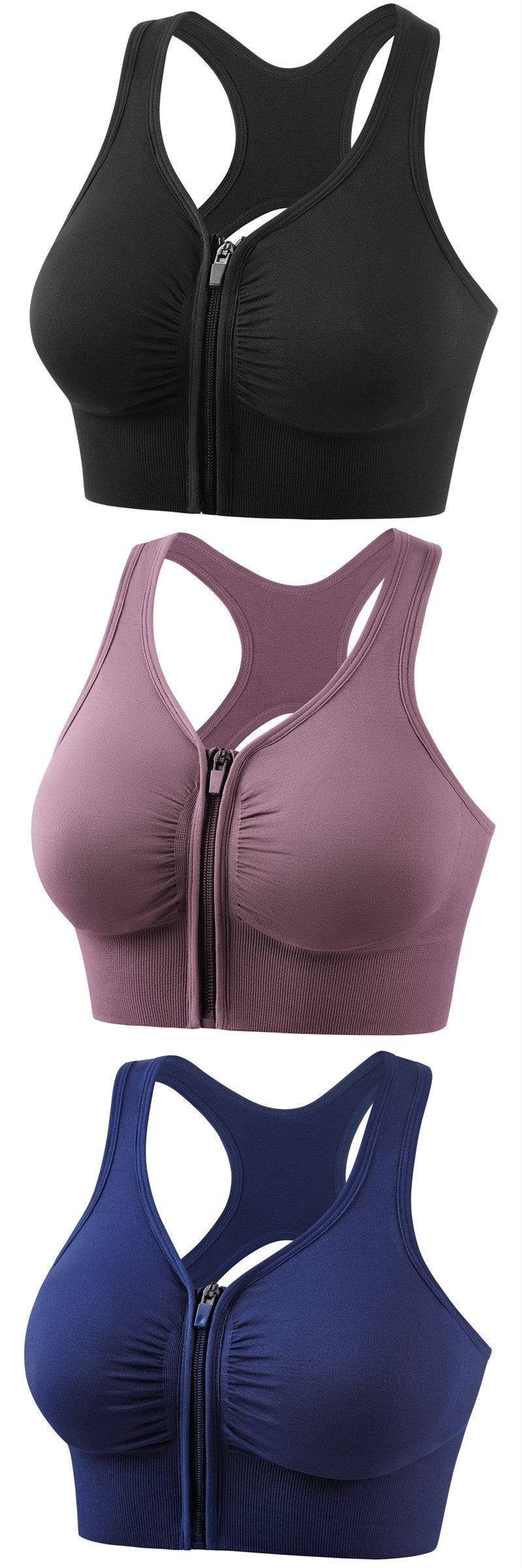 Sarah Express Women's Shockproof Push Up Sports Bra - High Impact Running Yoga Fitness Plus Size