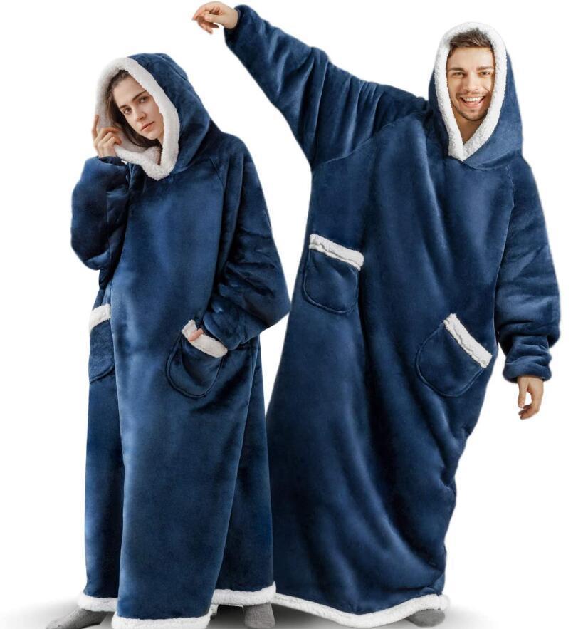 Sarah Express Oversized Wearable Blanket Hoodie with Pockets - Ultra Plush TV Blanket for Women & Men
