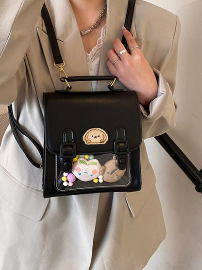 Sarah Express Mini Cartoon Patch Backpack - Cute PU Leather Small Backpack Bag