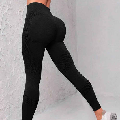Sarah Express Women's High Waist Seamless Yoga Pants - Butt Lifting Workout Leggings for Gym & Fitness Black