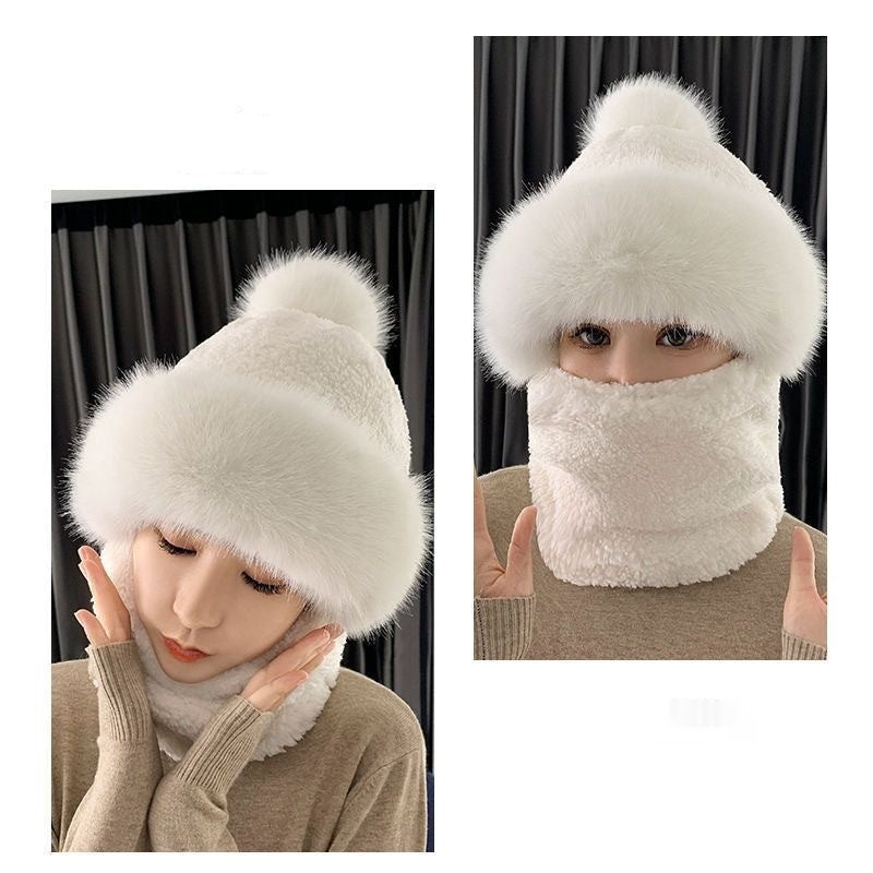 Sarah Express Fleece-Lined Winter Hat with Ear Protection and Neck Warmer