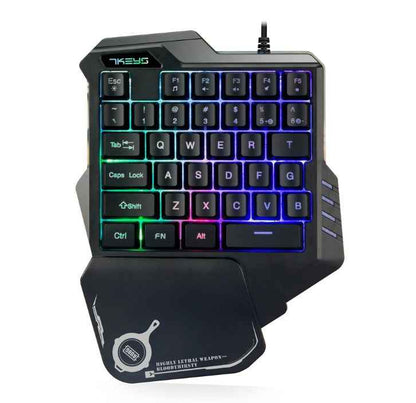Sarah Express One-Handed RGB Mechanical Gaming Keyboard - Backlit Portable Mini Keypad Controller