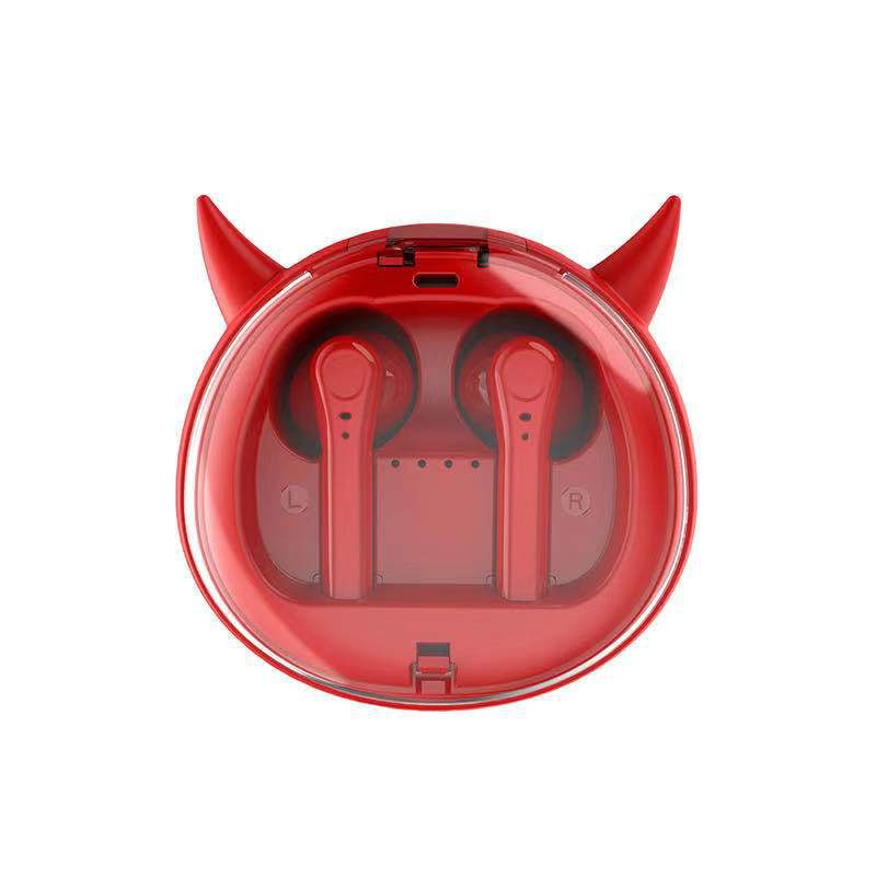 Sarah Express Macaron TWS 5.0 Wireless Bluetooth Earbuds with Charging Case Red