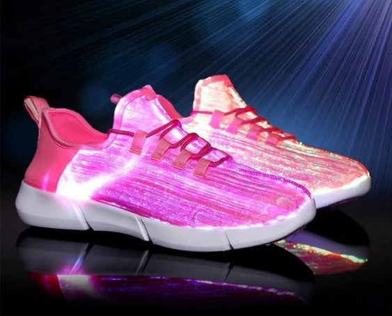 Sarah Express LED Light Up Sneakers USB Rechargeable Fiber Optic Glowing Shoes
