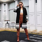 Sarah Express Women's Long Sequin Cardigan Jacket V-Neck Loose Fit Plus Size