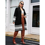 Sarah Express Women's Long Sequin Cardigan Jacket V-Neck Loose Fit Plus Size