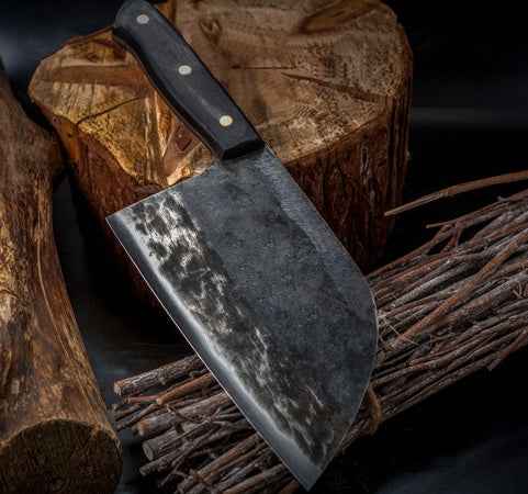Sarah Express Premium Hand-Forged Stainless Steel Chef's Cleaver - Professional Kitchen Knife
