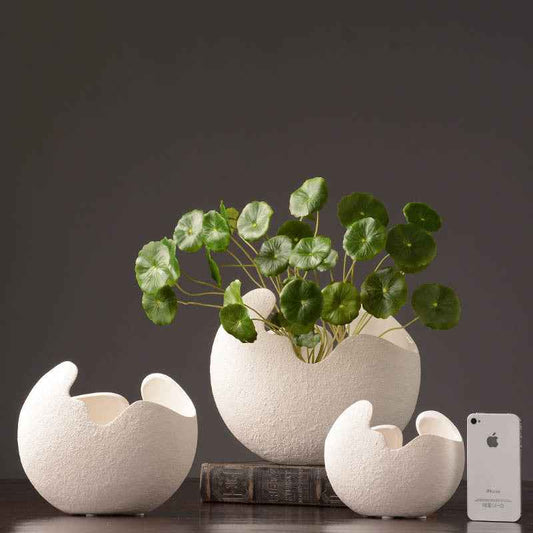 Sarah Express Modern White Ceramic Vase - Minimalist Home Decor for Living Room & Desktop
