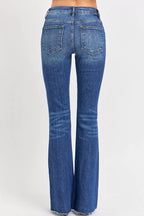 Sarah Express Women’s Plus Size Distressed Mid Rise Flare Jeans
