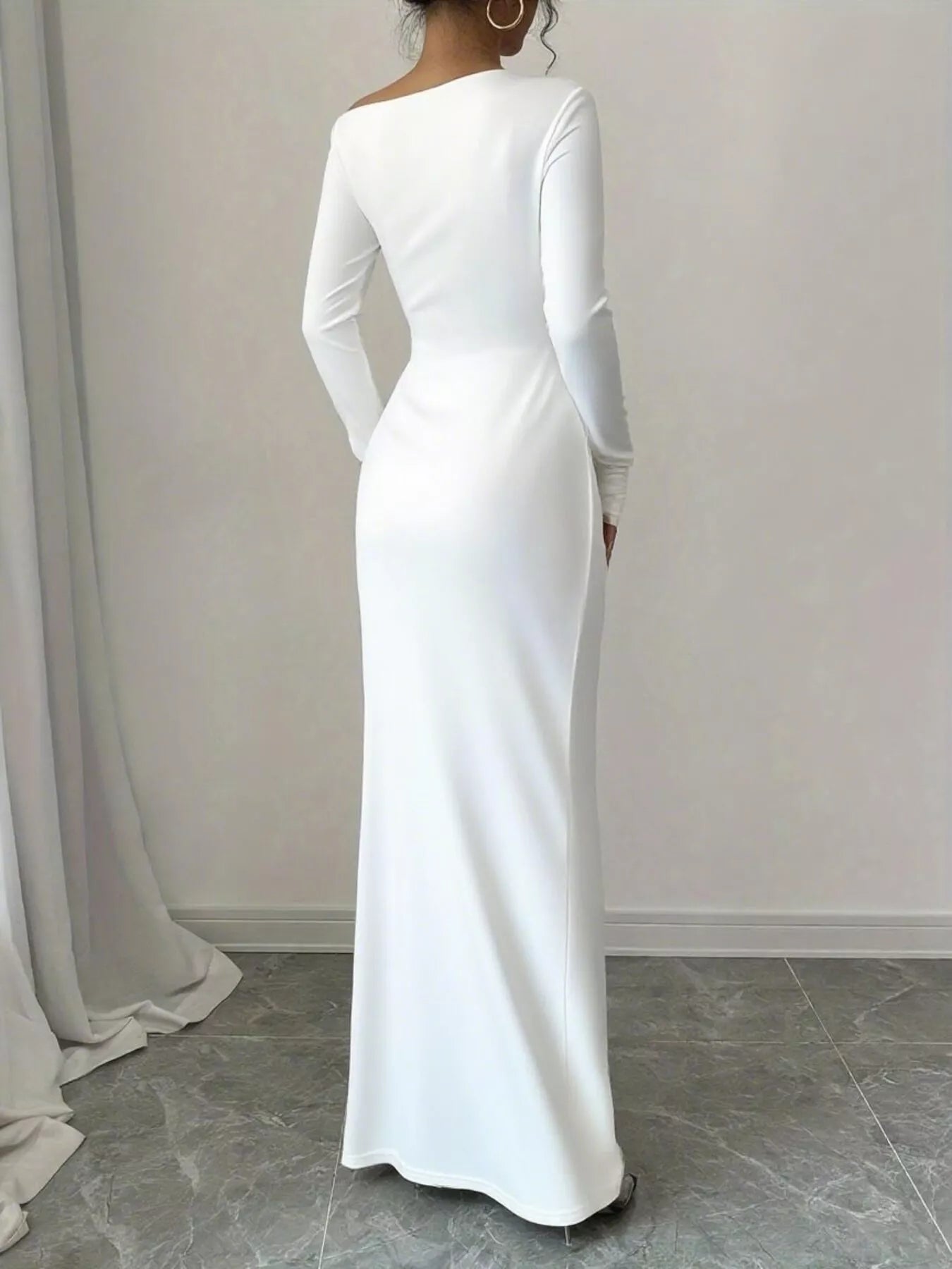 Sarah Express Women's Floral Print One Shoulder Maxi Dress