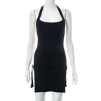 Sarah Express Backless Halter Bodycon Dress Mini Hollow-Out