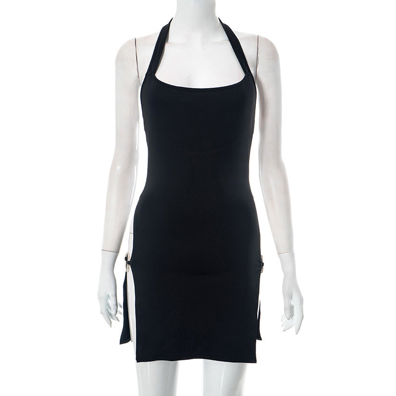 Sarah Express Backless Halter Bodycon Dress Mini Hollow-Out