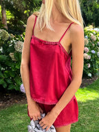 Sarah Express Women's Lace Detail Cami and Shorts Set