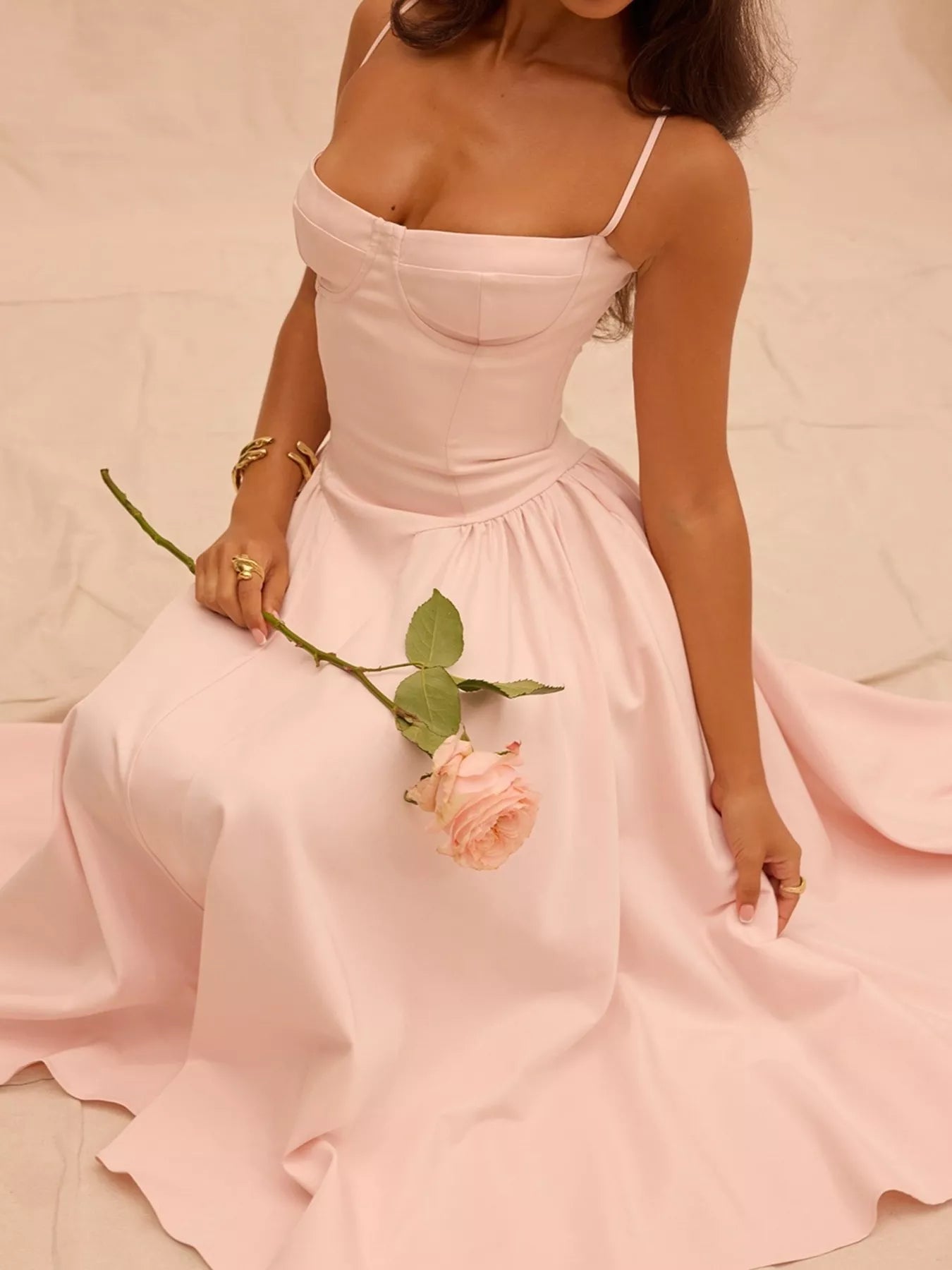 Sarah Express Women's Sweetheart Neck Midi Cami Dress - Elegant Party & Wedding Guest Dress