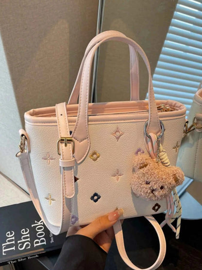 Sarah Express Women's Embroidered Pattern Crossbody Bag - Mini PU Leather Shoulder Bag